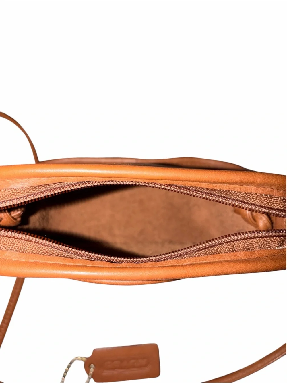 EUC Vintage Coach Hadley Zip Crossbody Bag Glove-Tanned Cowhide Leather Tan Mini